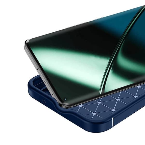 Lædermønstret TPU Cover til OnePlus 11 - Blå