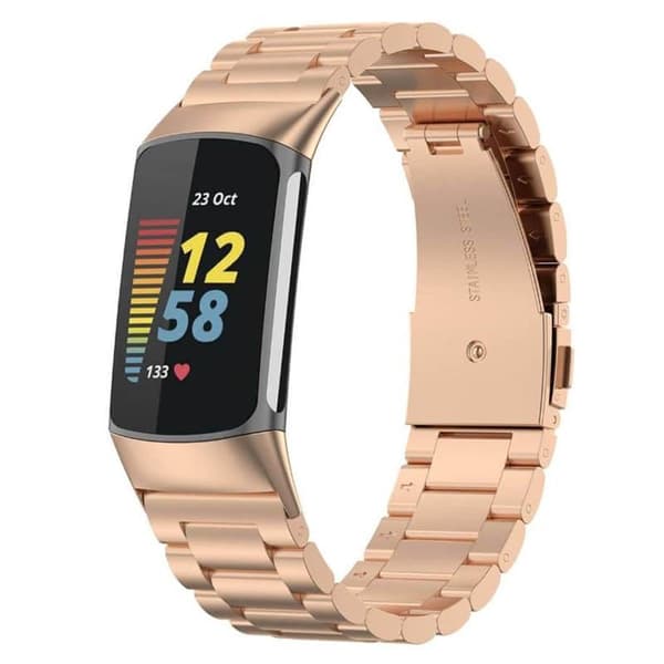 Urrem rustfrit stÃ¥l til Fitbit Charge 5 - Rose