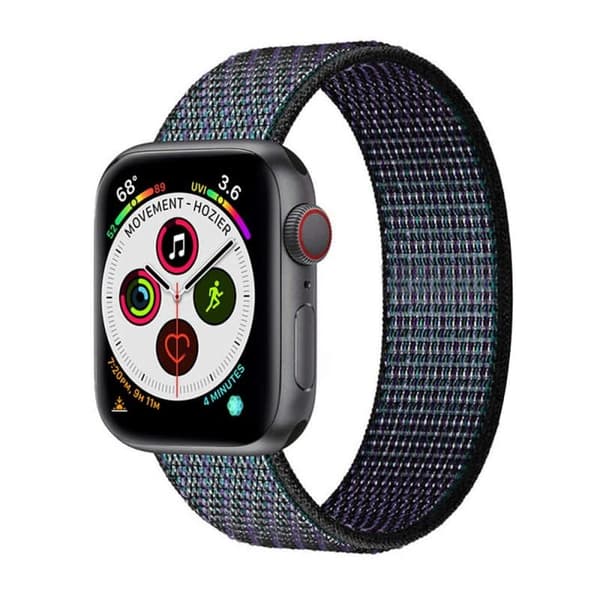 Nylon Urrem til Apple Watch 5 (44mm) - Glowing Grapes