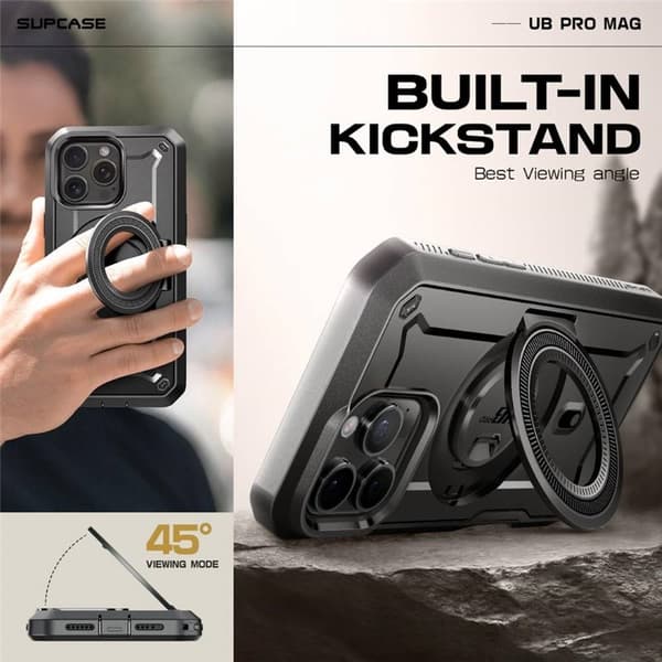 SUPCASE UB Pro Mag cover til Apple iPhone 16 Pro - Sort