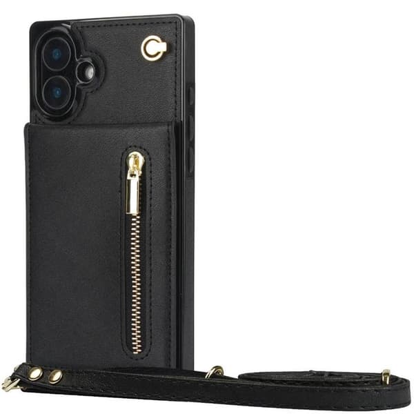 Zipper halskÃ¦de cover til Apple iPhone 16 Plus - Sort