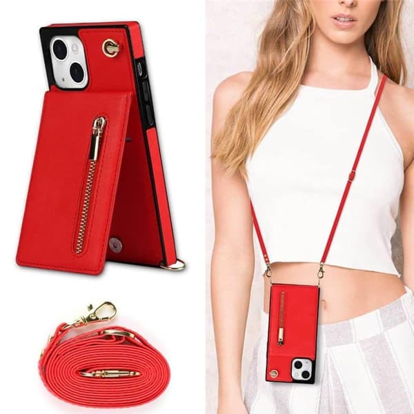 Zipper necklace case till Apple iPhone 14 Plus - RÃ¶d