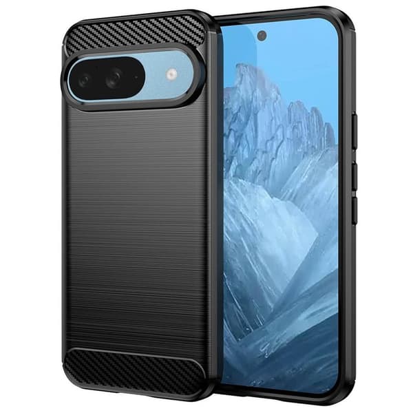 BÃ¸rstet silikone cover til Google Pixel 9 - Sort