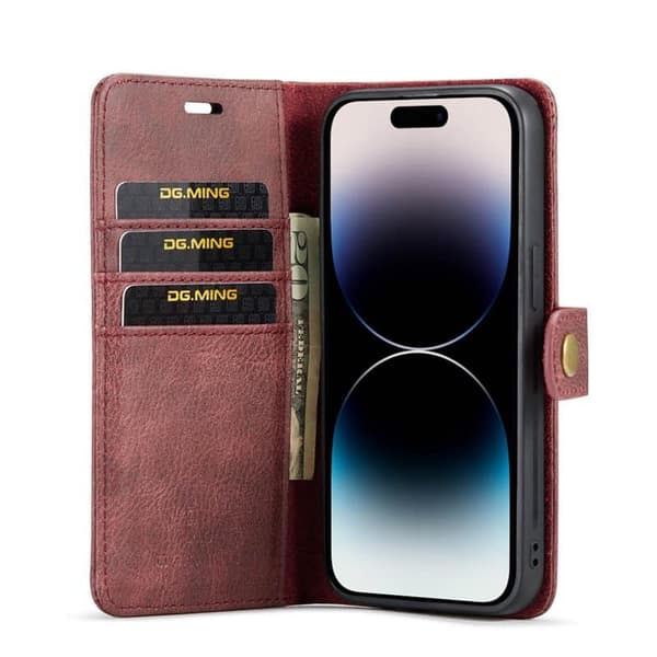 Lompakkokotelo DG-Ming 2i1 Apple iPhone 14 Pro - Punainen