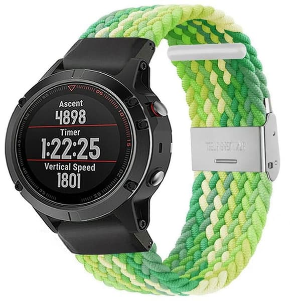 Flettet Urrem til Garmin Fenix 5 - Gradient green