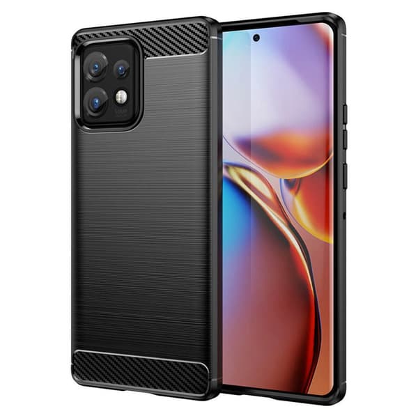 Børstet silikone cover til Motorola Edge 40 Pro - Sort