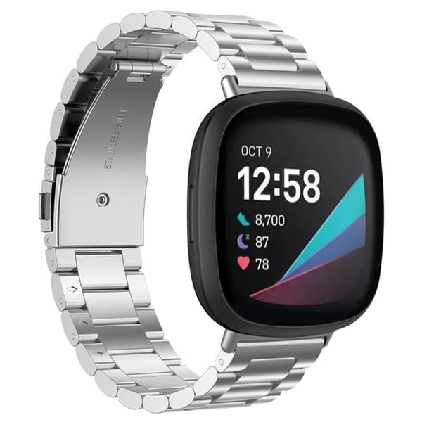 Urrem Rustfrit stÃ¥l til Fitbit Sense - SÃ¸lv