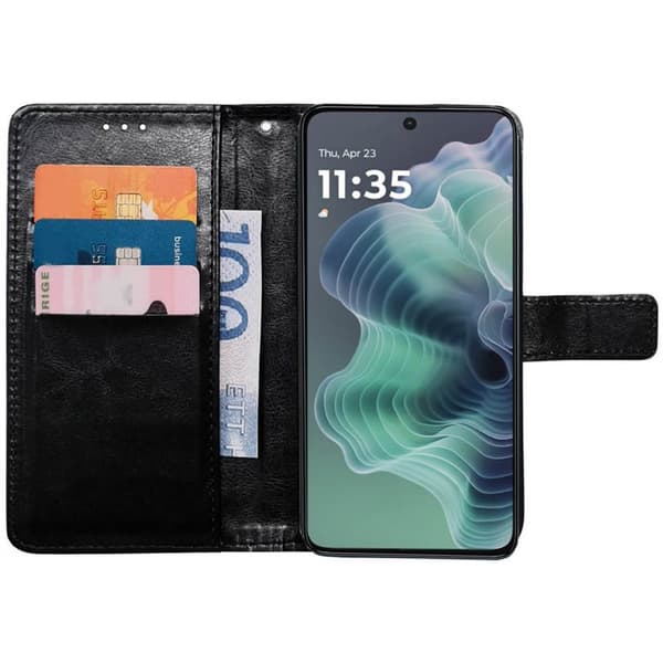 Wallet cover 3-kort til Motorola G35 - Sort