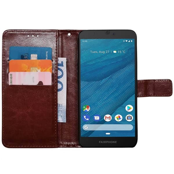 Wallet cover 3-kort til Fairphone 3 - Brun