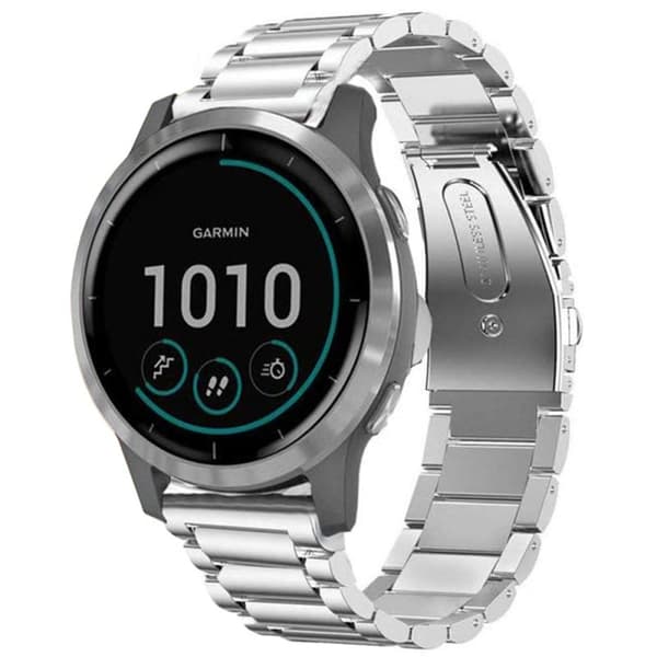 Urrem rustfrit stÃ¥l til Garmin VivoActive 4S - SÃ¸lv