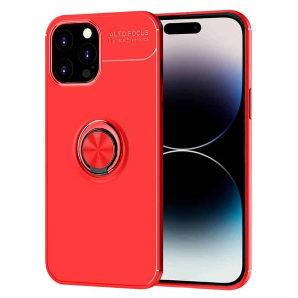 Slim Ring deksel til Apple iPhone 15 Pro - Rød