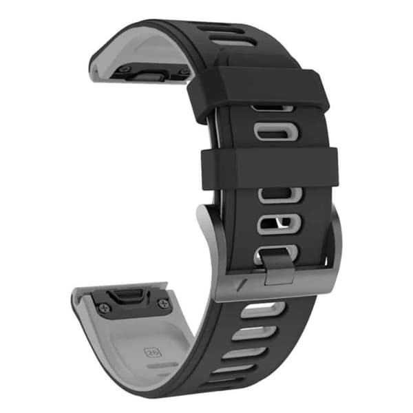 Twin kellon ranneke Garmin Fenix E - Musta/harmaa