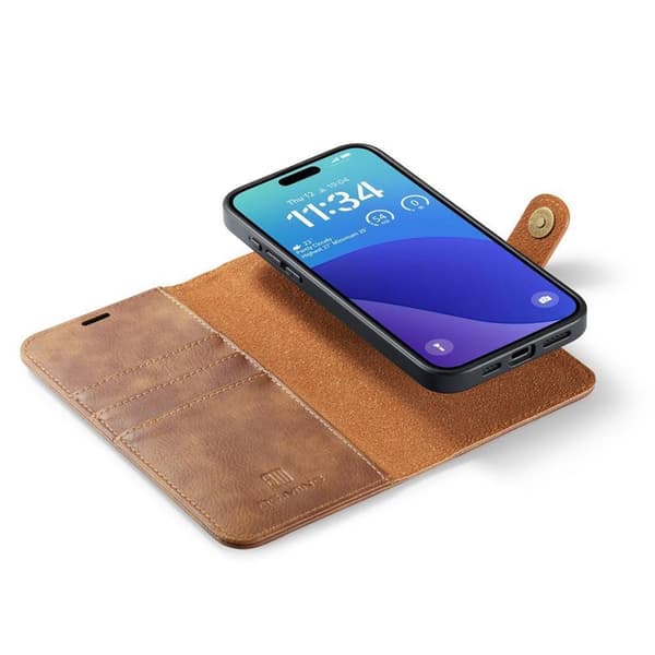 Wallet DG-Ming 2i1 til Apple iPhone 16 Pro Max - Brun