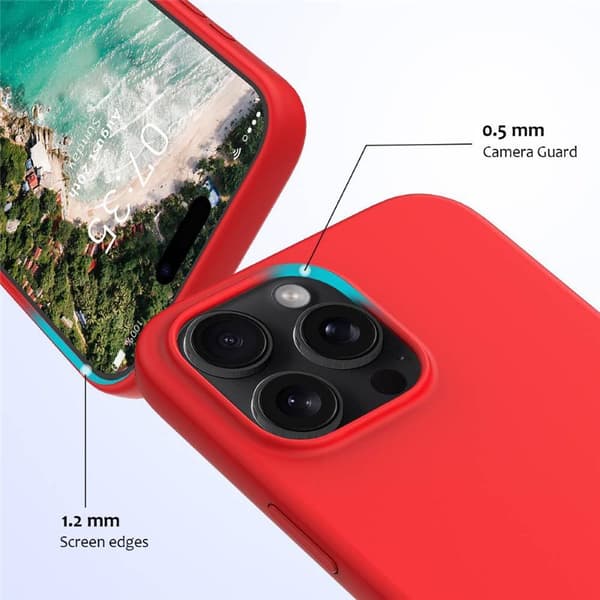 Liquid silikon deksel til Apple iPhone 16 Pro - China Red