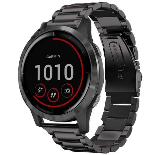 Urrem Rustfrit stÃ¥l til Garmin VivoActive 4 - Sort