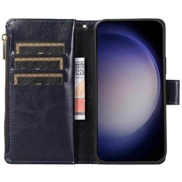 DoubleFlip Zipper 9-kort til Samsung Galaxy S23 Plus - Blå