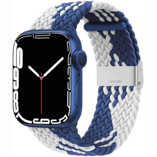 Flettet Urrem til Apple Watch 7 (45mm) - Bluewhite