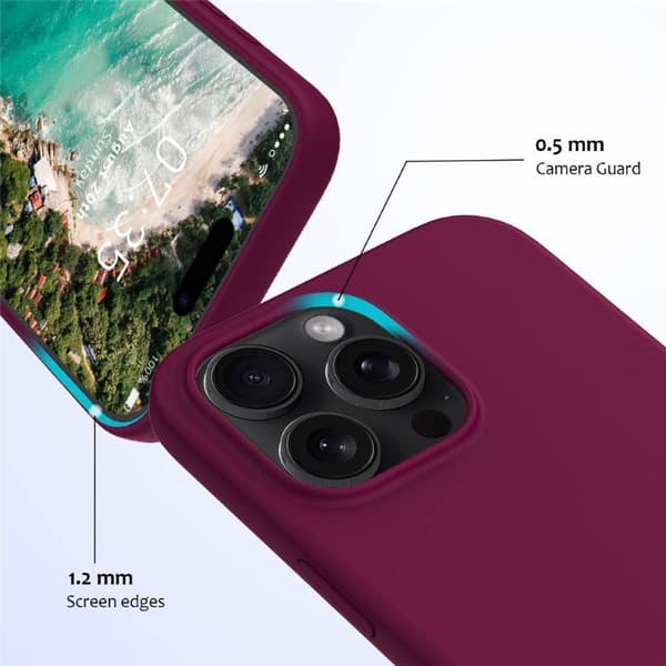 Liquid silikon deksel til Apple iPhone 16 Pro - True Berry
