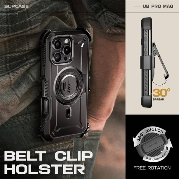 SUPCASE UB Pro Mag kuori Apple iPhone 16 Pro Max - Musta