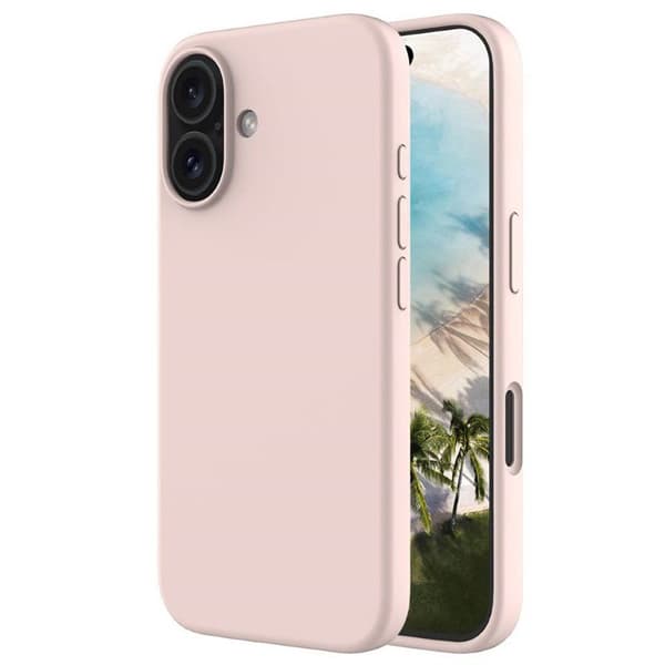 Liquid silikon deksel til Apple iPhone 16 - Pink Sand
