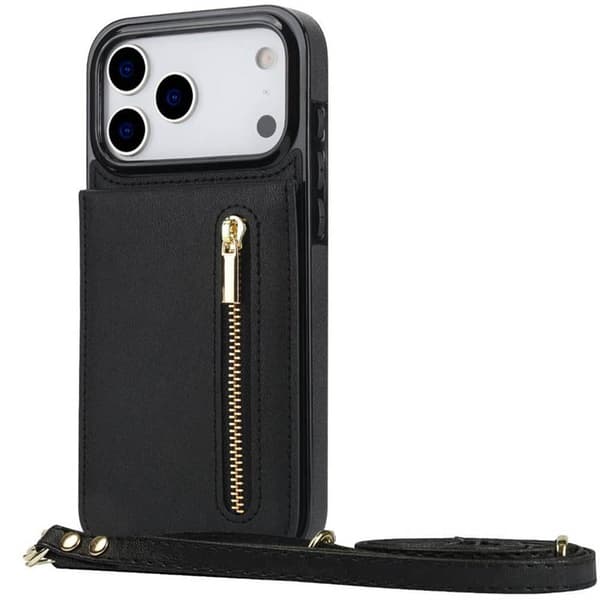 Zipper halskæde cover til Apple iPhone 18 Pro Max - Sort