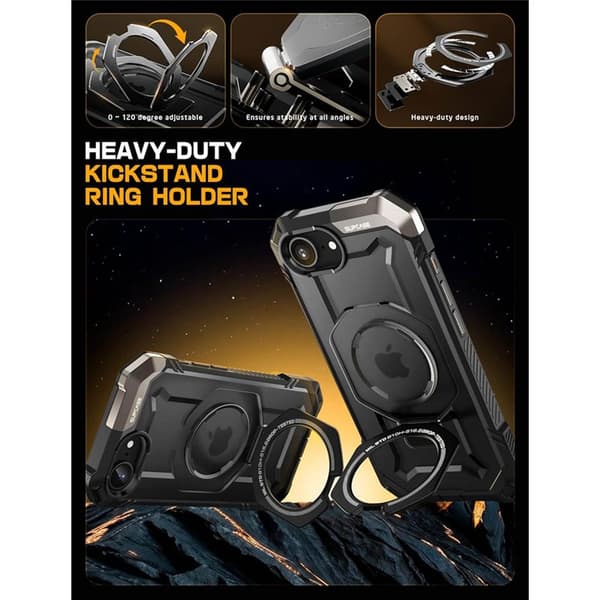 SUPCASE UB Grip kuori Apple iPhone 16e - Musta