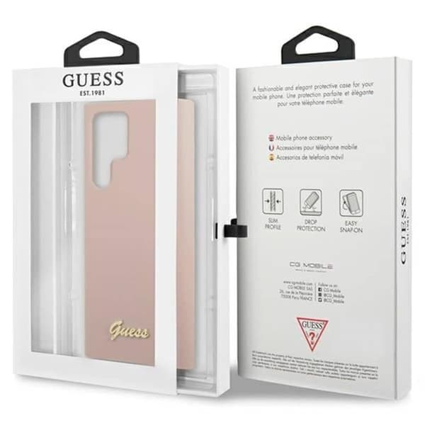 Guess silicone script metal logo til Samsung Galaxy S23 Ultra -
