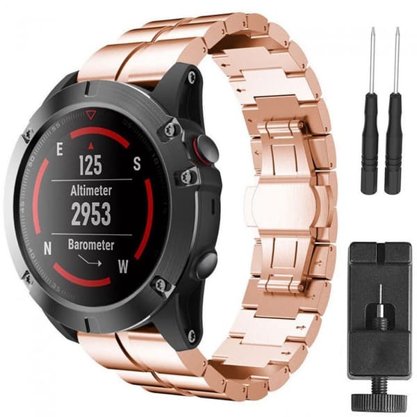 DoubleRow RSF stÃ¥l til Garmin Fenix 5X / 5X Plus - RosÃ¨
