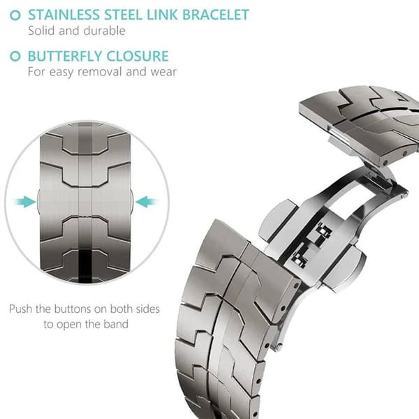 Iron Man rustfrit urrem til Apple Watch 9 (45mm) - Silver