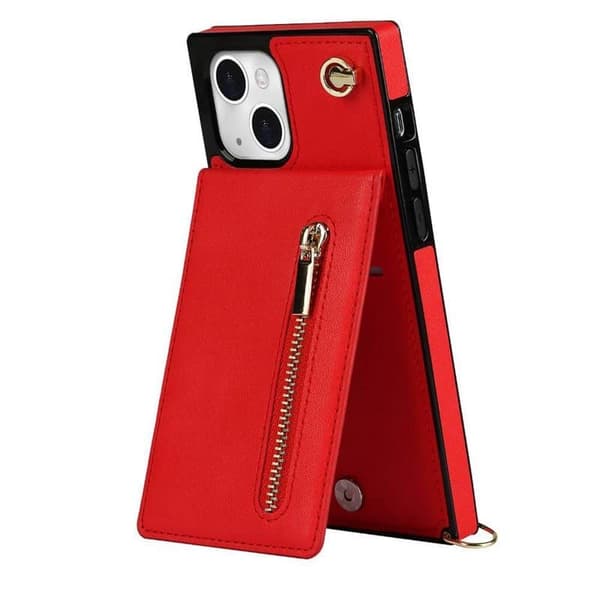 Zipper halskæde etui til Apple iPhone 14 Plus - Rød