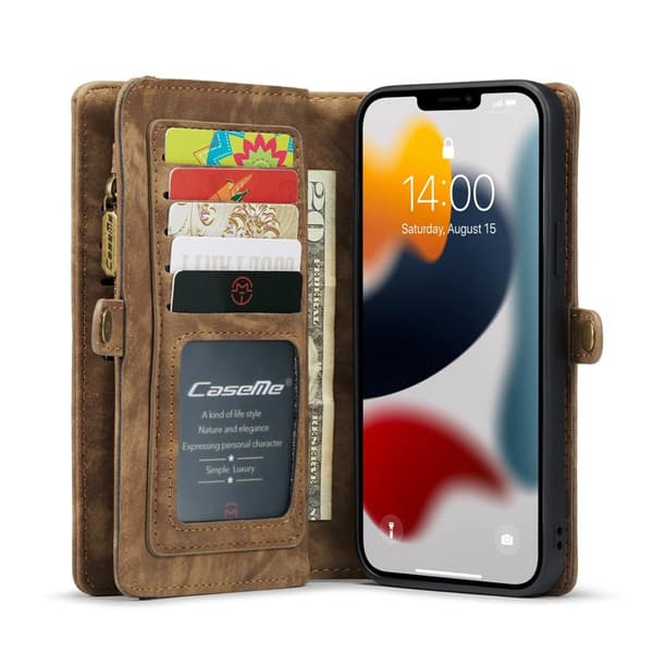 CaseMe mobildeksel 008 8-kort til Apple iPhone 13 Pro - Brun