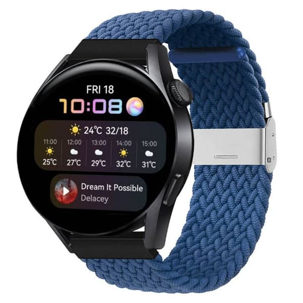 Flettet Elastisk urrem til Huawei Watch 3 (46mm) - BlÃ¥