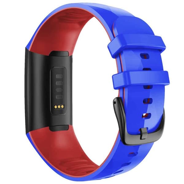 Twin Sport urrem til Fitbit Charge 3- Blå/rød