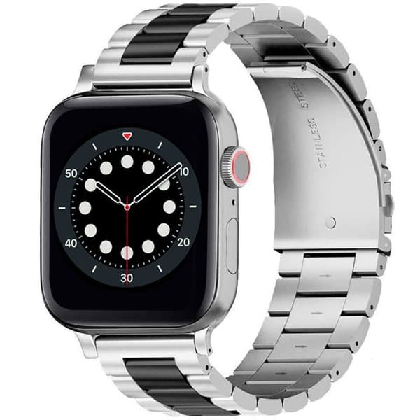 Urrem Rustfrit stÃ¥l til Apple Watch 6 (40mm) - SÃ¸lv/sort