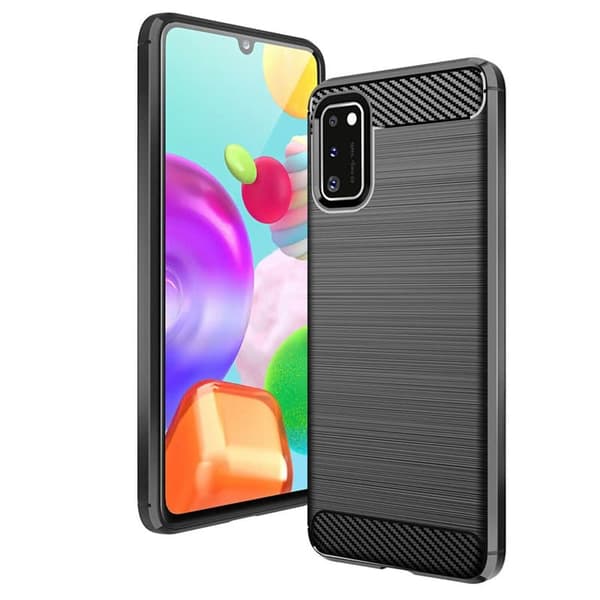 BÃ¸rstet silikondeksel til Samsung Galaxy A41 - Sort