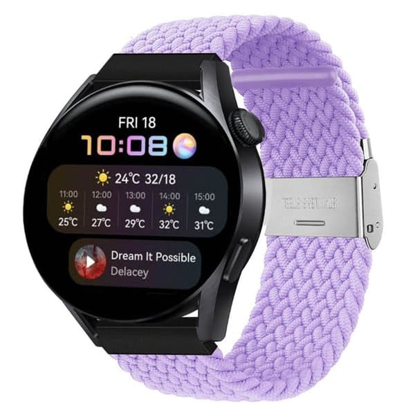 Flettet Elastisk urrem til Huawei Watch 3 (46mm) - lightpurple