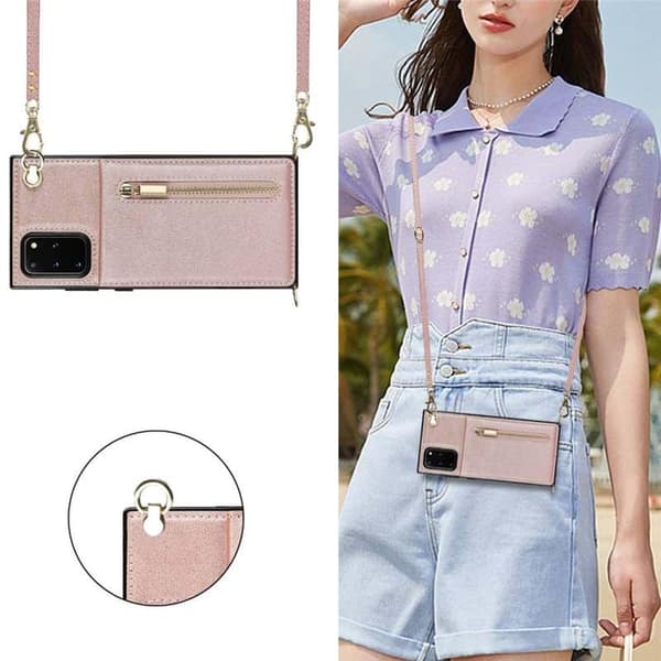 Zipper necklace case till Samsung Galaxy S20 Plus - Rosè