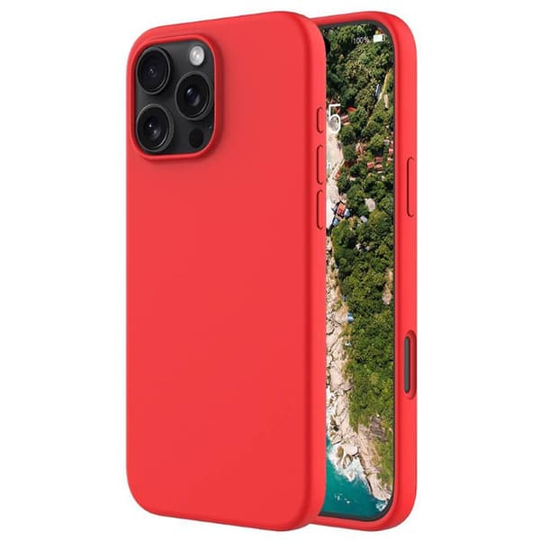 Liquid silikone cover til Apple iPhone 16 Pro - China Red