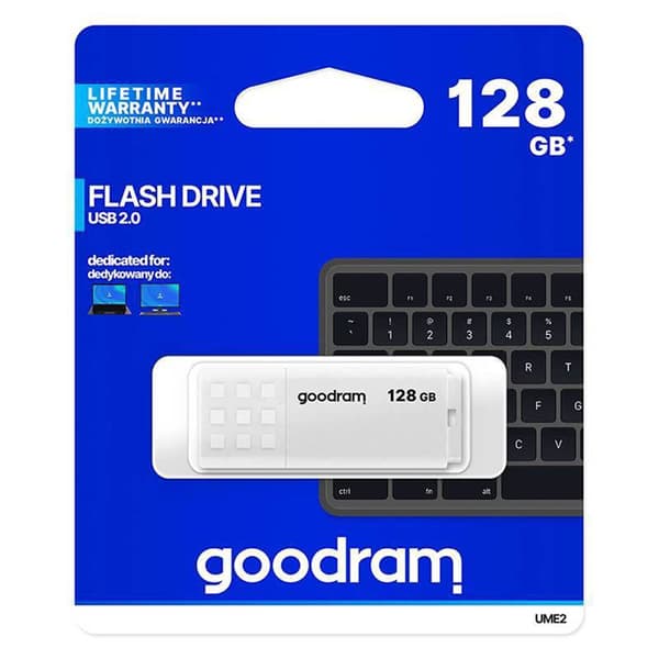 GOODRAM 128GB UME2 PenDrive USB 2.0 - Hvit