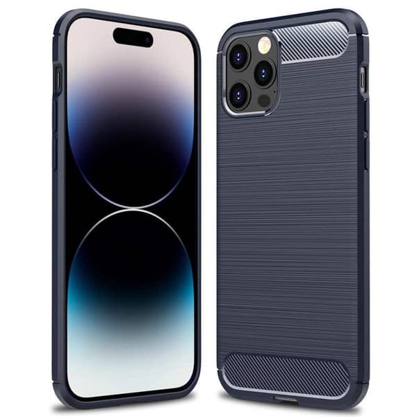 Børstet silikondeksel til Apple iPhone 14 Pro Max - Blå