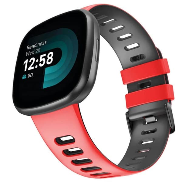 Twin Sport urrem til Fitbit Versa 4 - RÃ¸d/sort