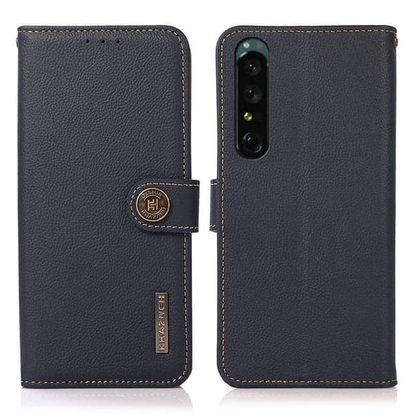 Wallet 3-kort læder RFID til Sony Xperia 1 VI - Blå