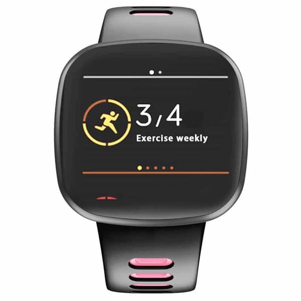 Twin Sport urrem til Fitbit Sense - Sort/lyserød
