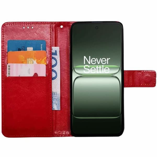 Wallet cover 3-kort til OnePlus Nord CE5 - Rød