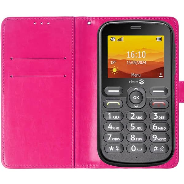Wallet cover 2-kort til Doro Leva L11 - LyserÃ¸d