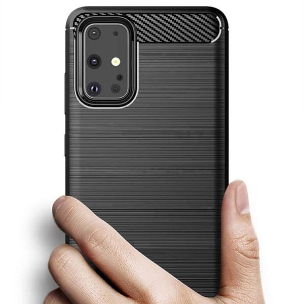 BÃ¸rstet silikondeksel til Samsung Galaxy S20 Plus - Sort