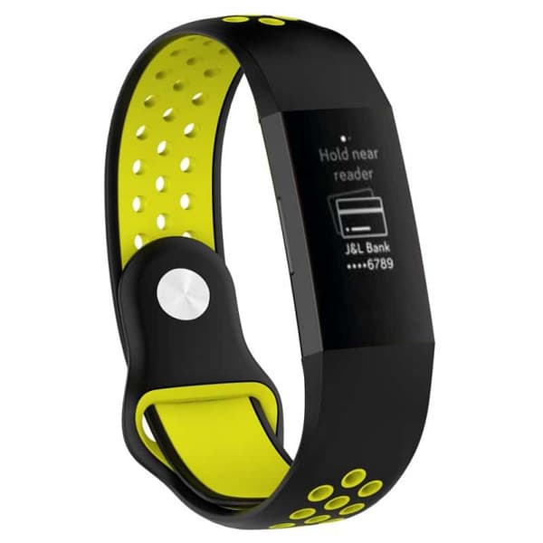 EBN Sport urrem til Fitbit Charge 3 - Sort / gul