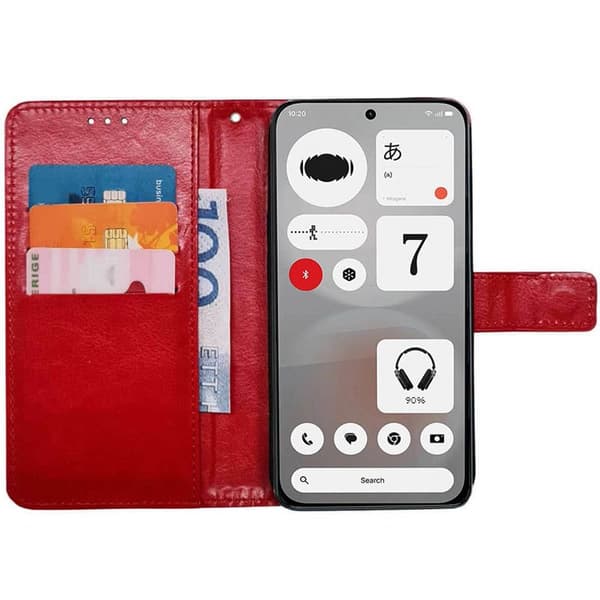 Plånboksfodral 3-kort till Nothing Phone 4b - Röd