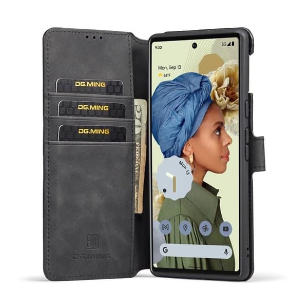 DG-Ming Lommebokdeksel 3-kort til Google Pixel 6 Pro - Sort