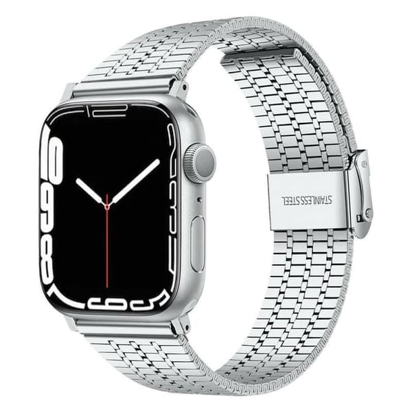 Mesh Urrem rustfrit stÃ¥l til Apple Watch 7 (45mm) - SÃ¸lv